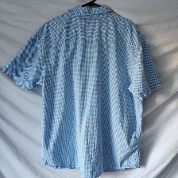 Columbia Men's XXL Blue & White Check Cotton Button-Up Shirt - Picture 4 of 5